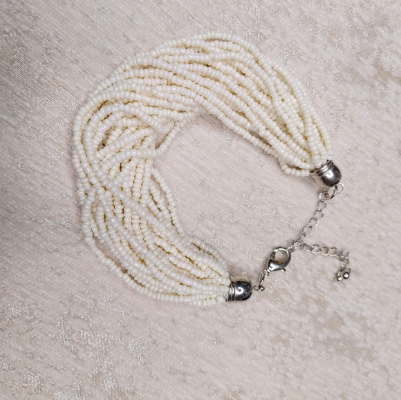 MULTI-STRAND BEAD TWIST BRACELET, BEIGE - Picture 5 of 5